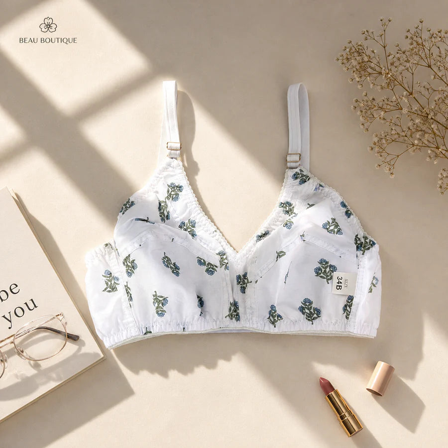 Pack of 4 Xoxo Digital Printed & Simple Cotton Bra's