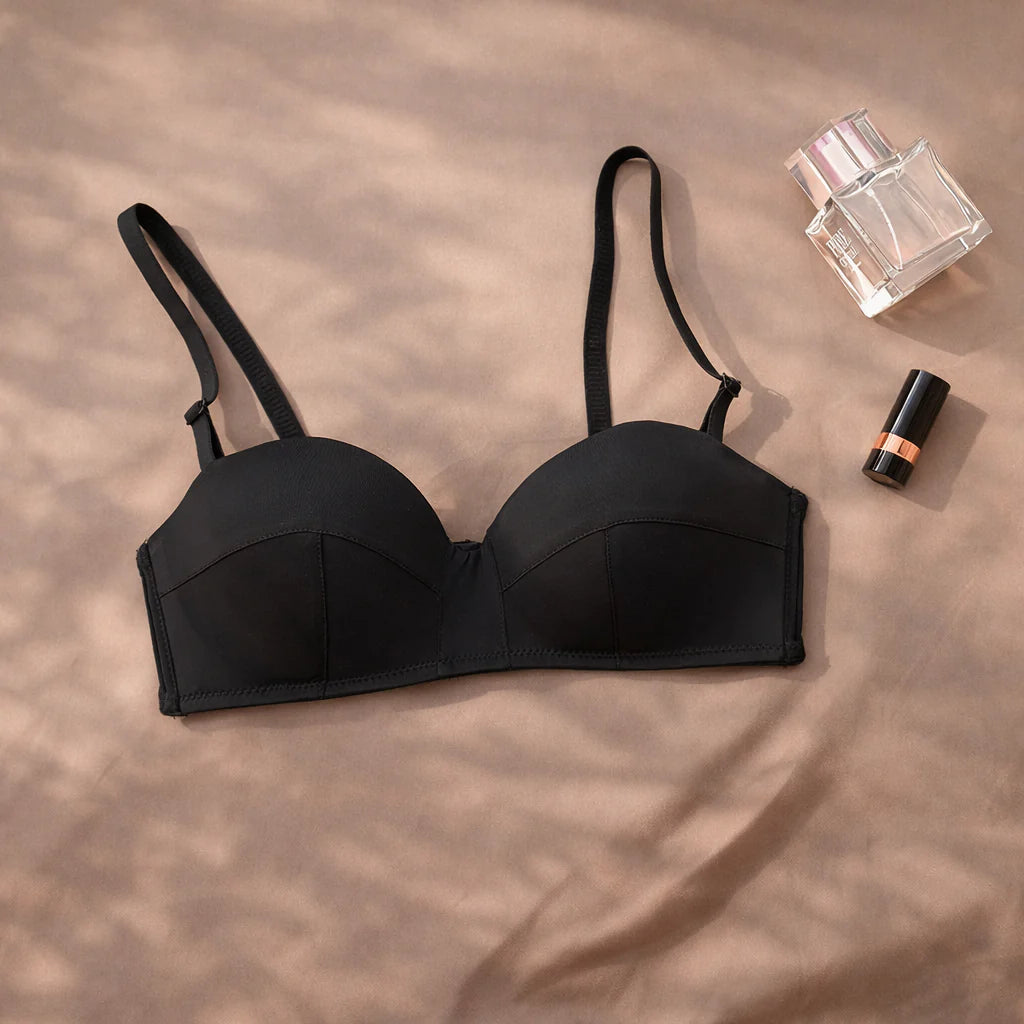 Double Padded Removeable Straps Smooth Pushup Bra